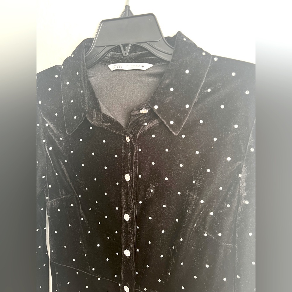 Zara Verona Mini Velvet Dress Size Medium - Picture 4 of 14